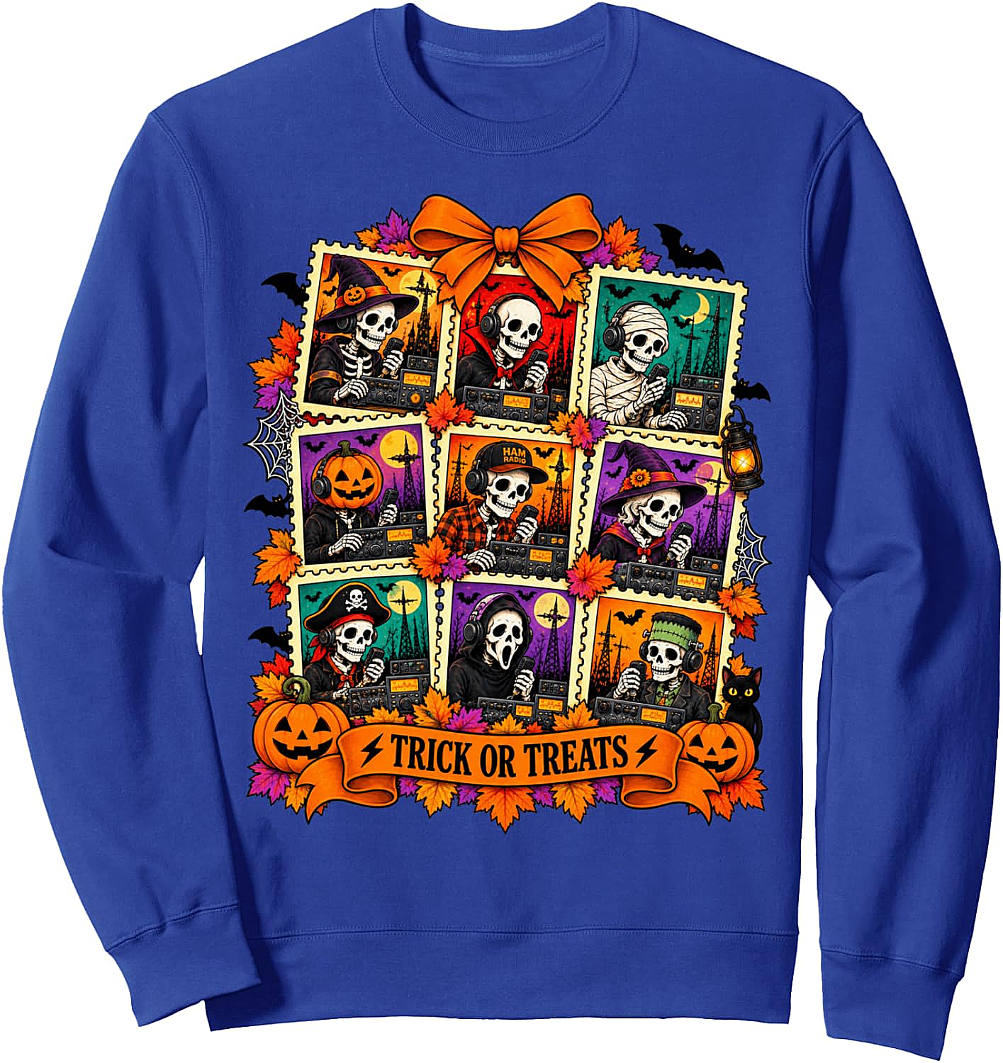 Halloween Ham Radio Skeleton Sweatshirt Amateur Radio