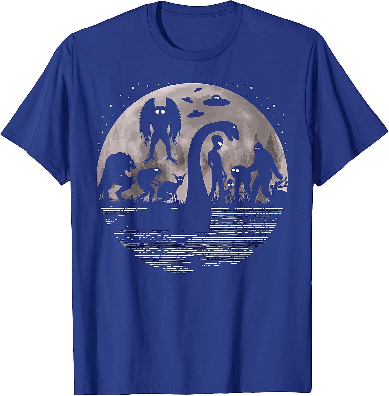 Cryptid & Alien Full Moon Tee - Bigfoot, Nessie & UFOs