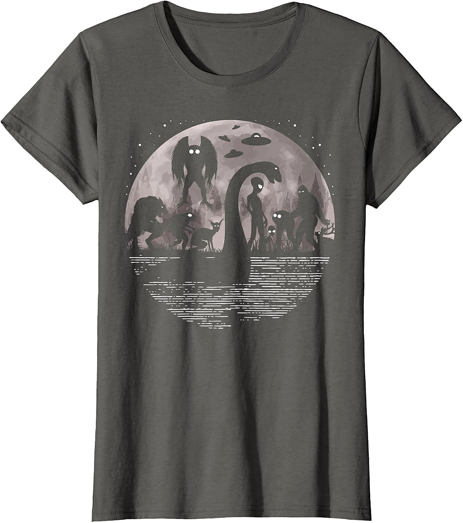 Cryptid & Alien Full Moon Tee - Bigfoot, Nessie & UFOs