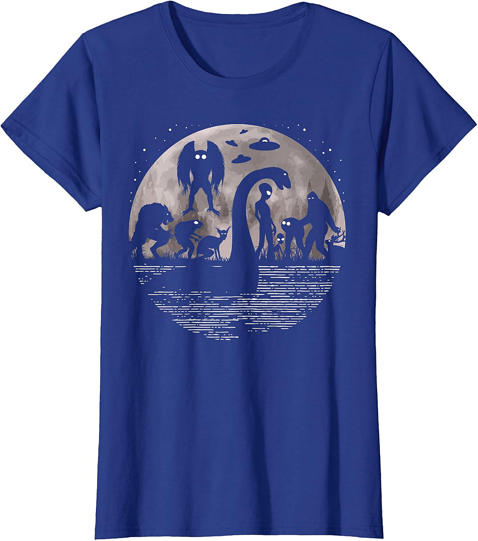 Cryptid & Alien Full Moon Tee - Bigfoot, Nessie & UFOs