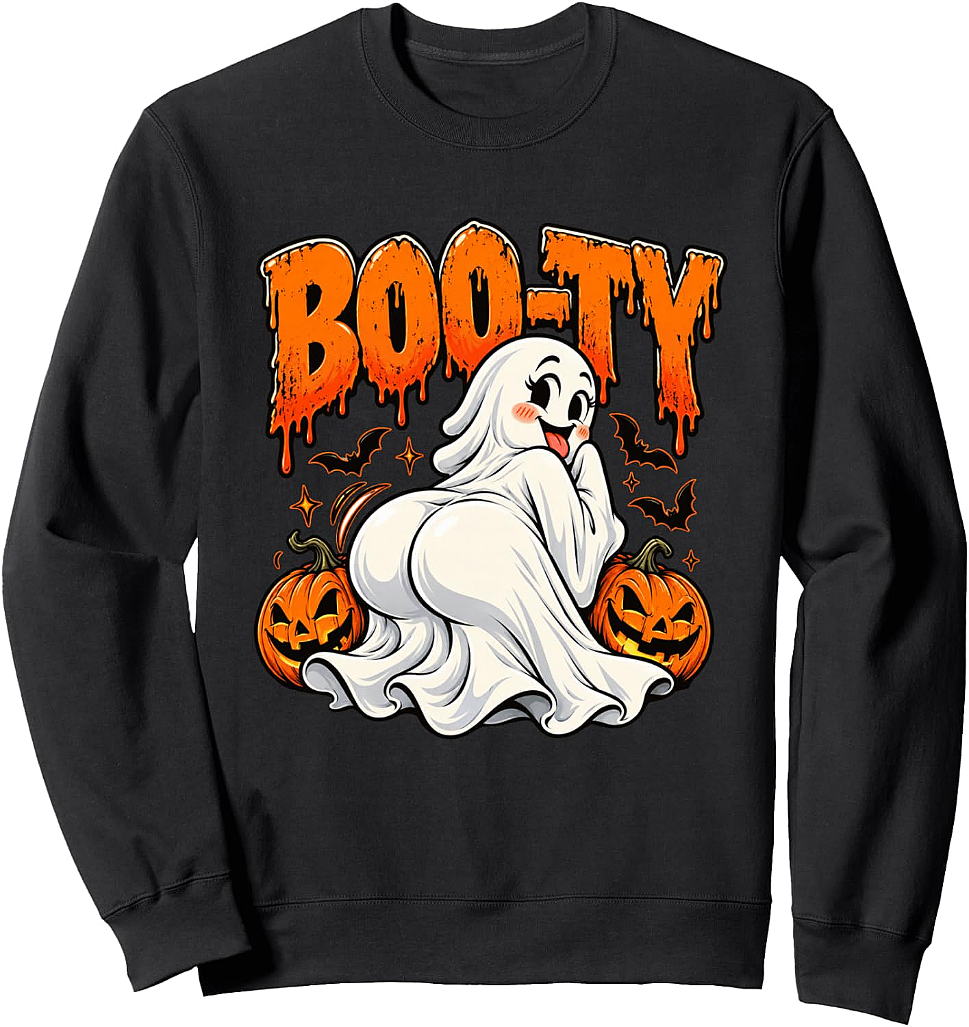 Funny Booty Ghost Halloween Sweatshirt Spooky Season Tee