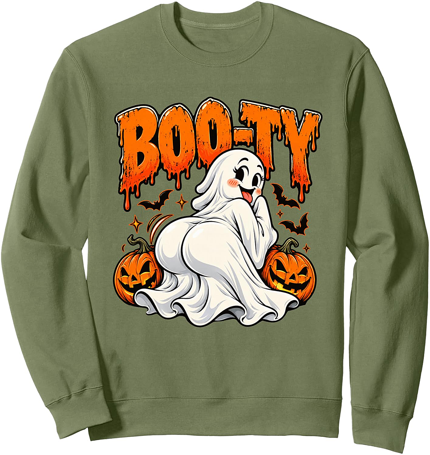  Funny Booty Ghost Halloween Sweatshirt Spooky Season Tee
