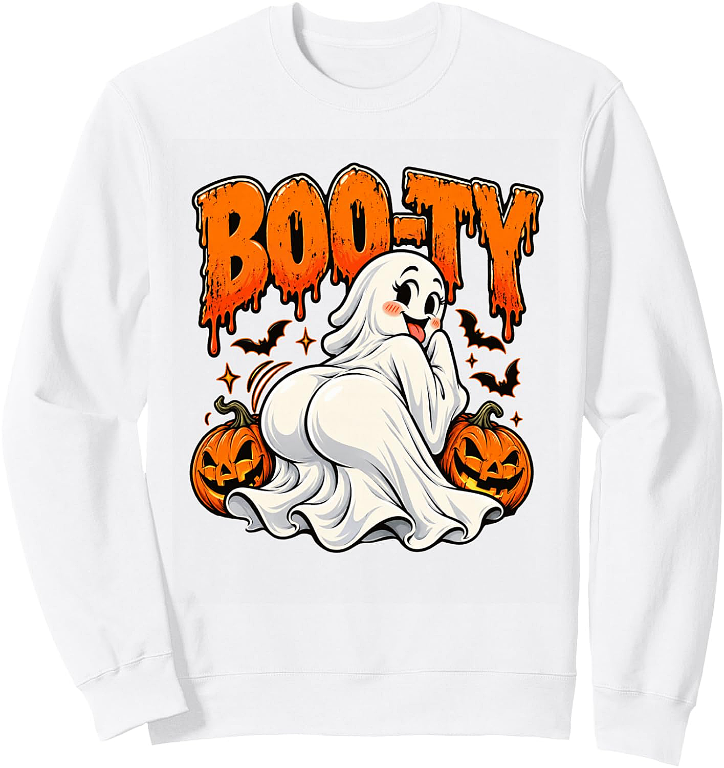  Funny Booty Ghost Halloween Sweatshirt Spooky Season Tee