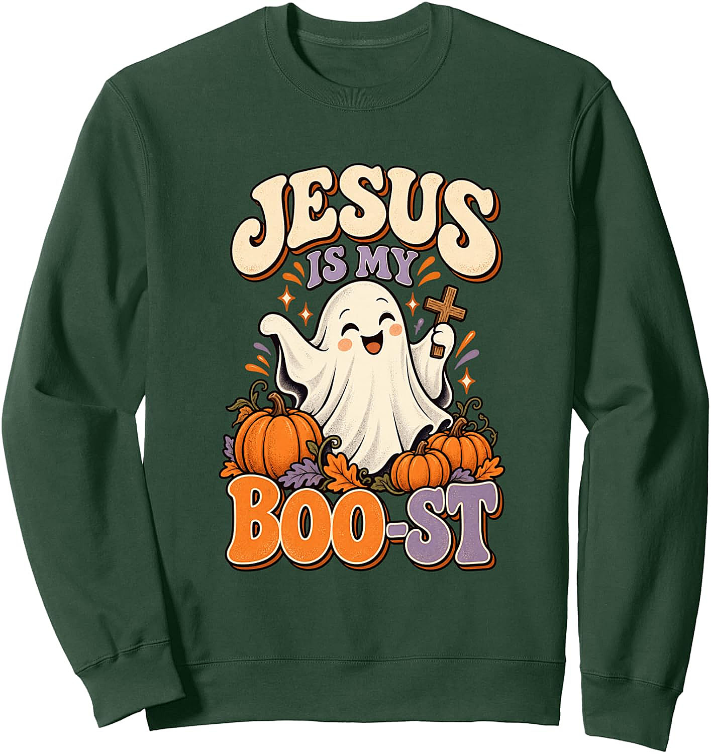  Jesus Is My Boo-st Halloween Sweatshirt Christian Ghost Tee