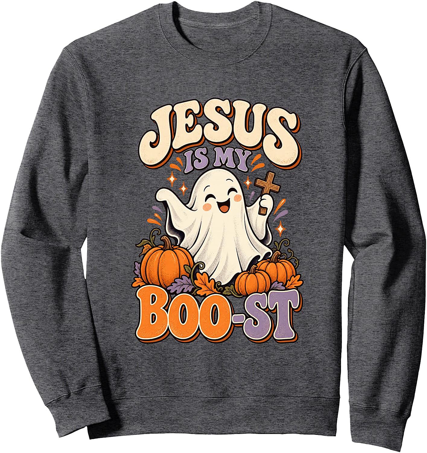  Jesus Is My Boo-st Halloween Sweatshirt Christian Ghost Tee