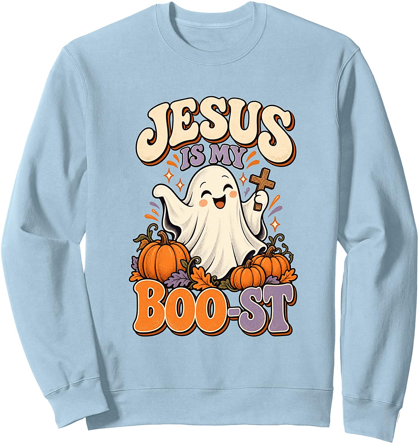  Jesus Is My Boo-st Halloween Sweatshirt Christian Ghost Tee