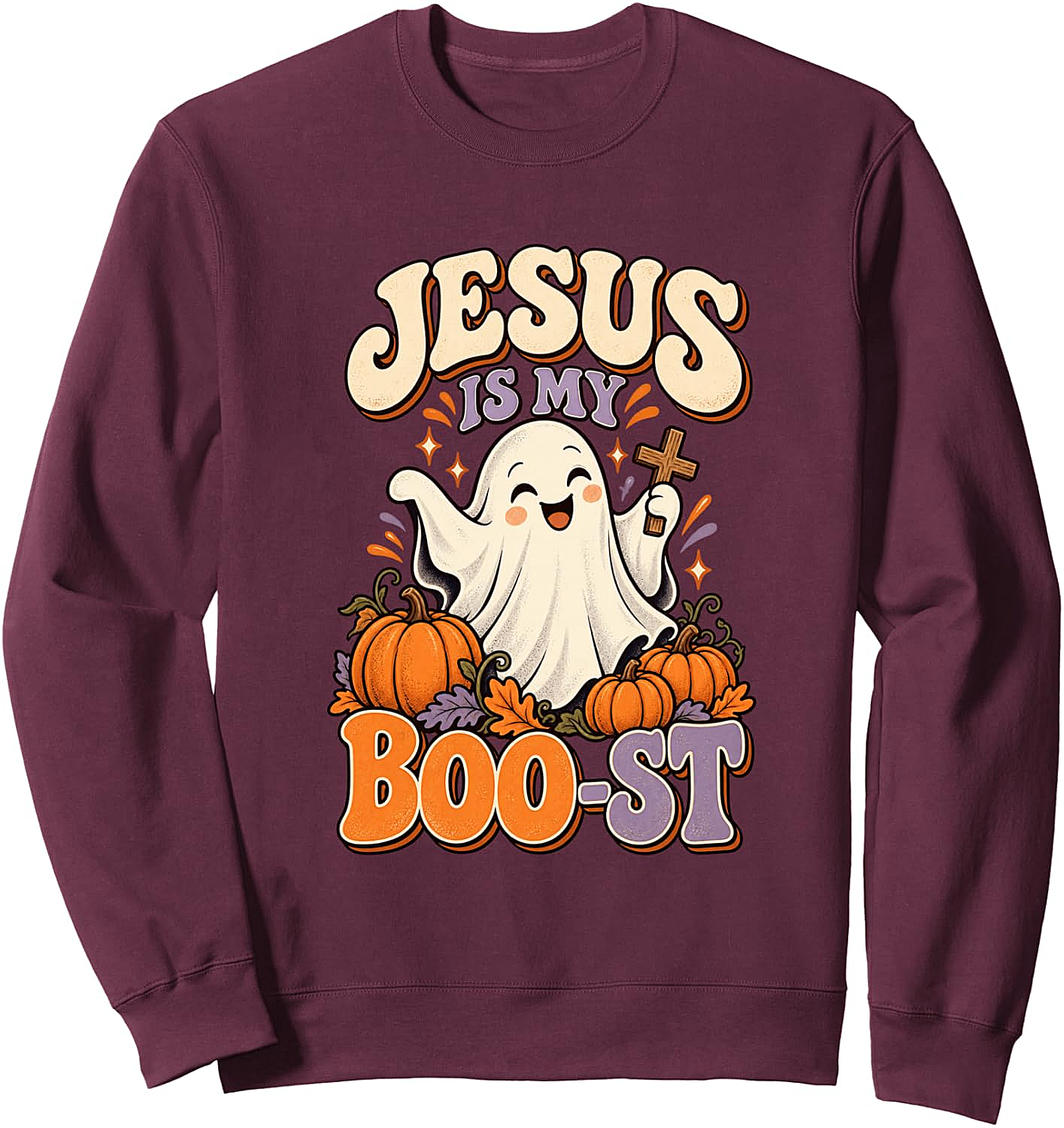  Jesus Is My Boo-st Halloween Sweatshirt Christian Ghost Tee