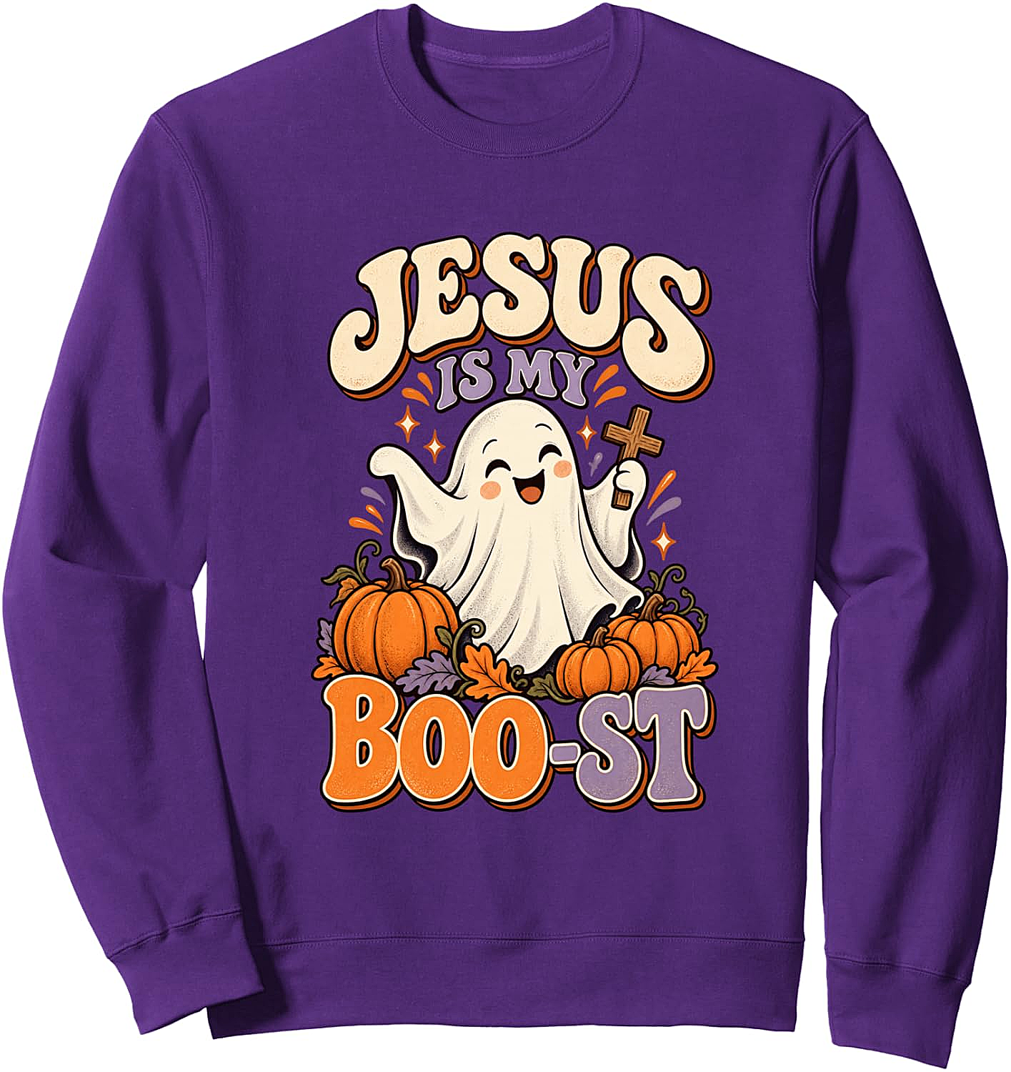 Jesus Is My Boo-st Halloween Sweatshirt Christian Ghost Tee