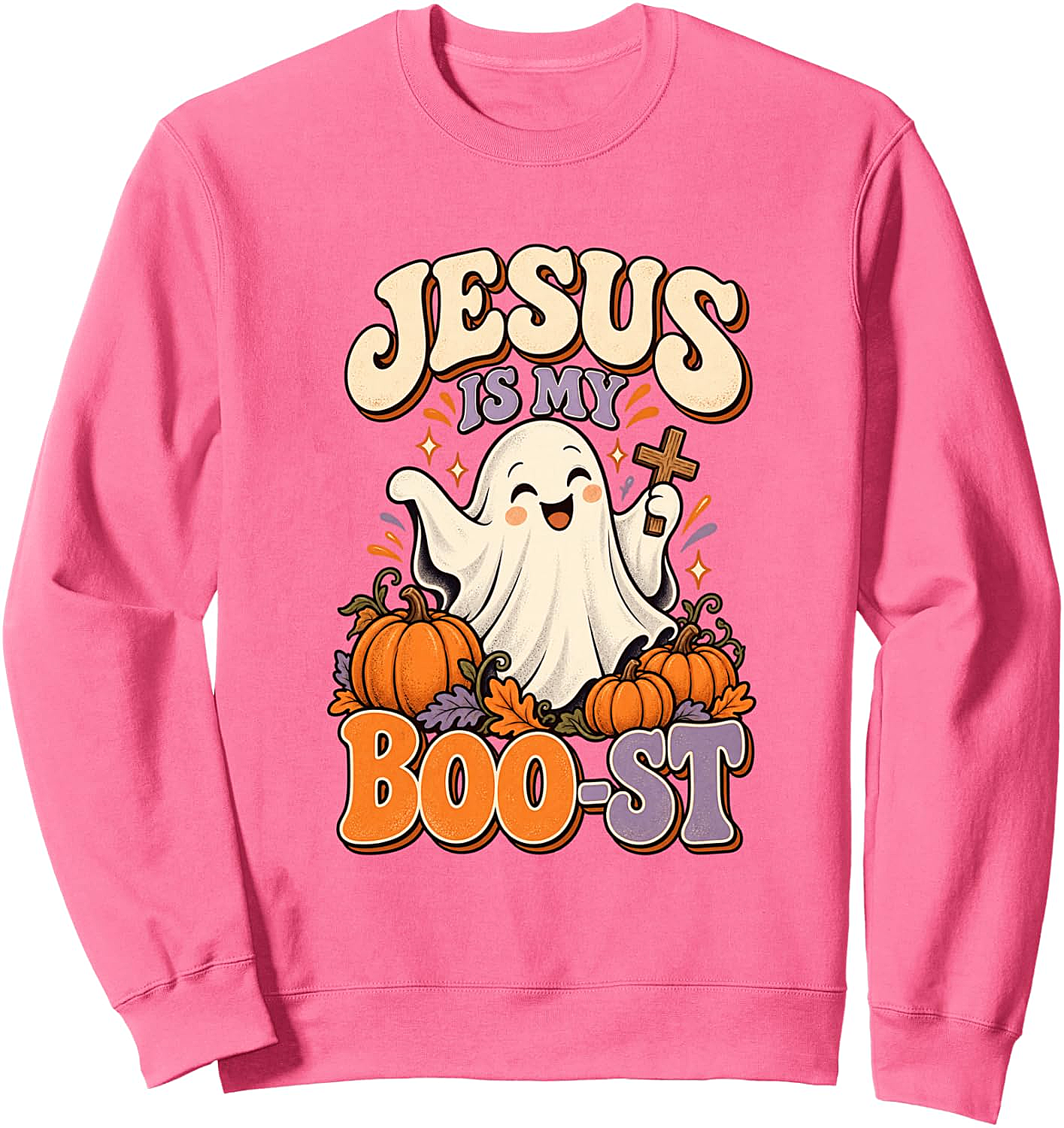  Jesus Is My Boo-st Halloween Sweatshirt Christian Ghost Tee