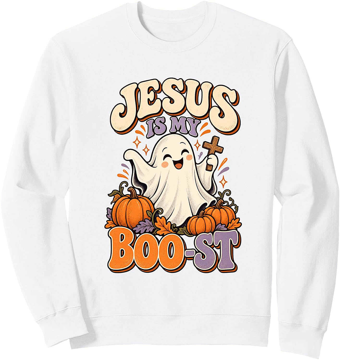 Jesus Is My Boo-st Halloween Sweatshirt Christian Ghost Tee