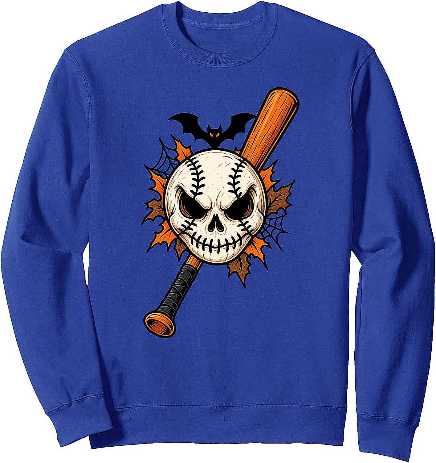  Halloween Baseball Skull Sweatshirt Spooky Baseball Tee
