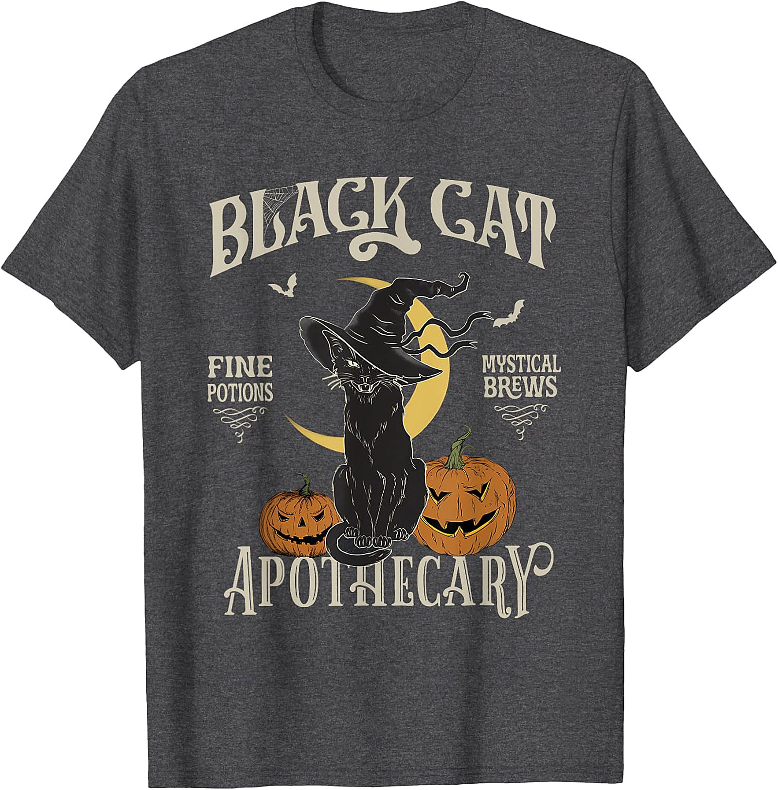 Black Cat Apothecary Vintage Witchy T-Shirt | Halloween Tee