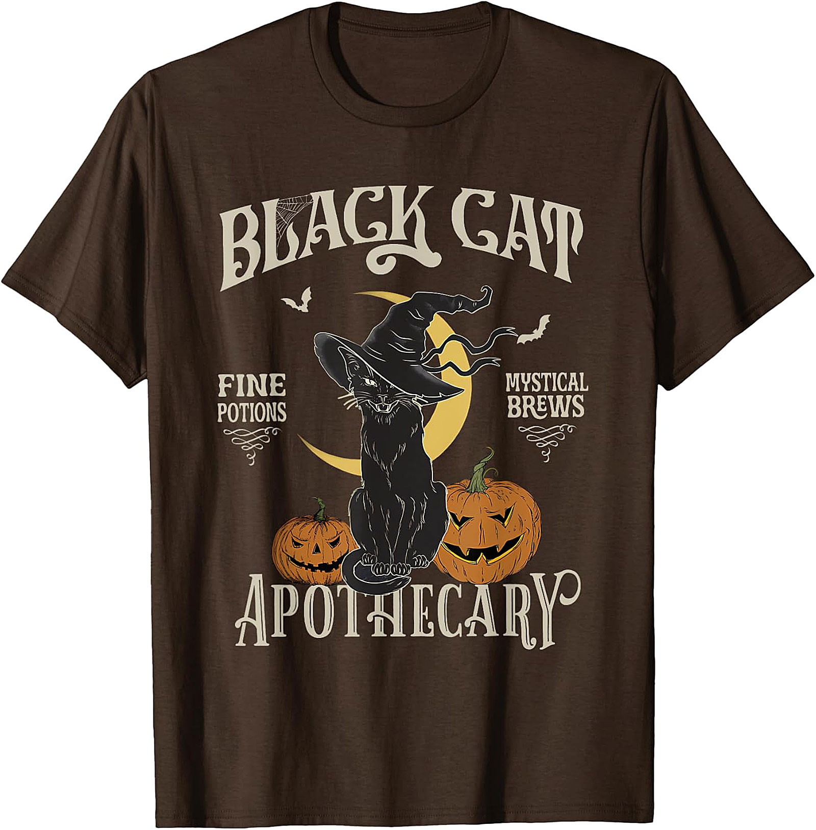 Black Cat Apothecary Vintage Witchy T-Shirt | Halloween Tee
