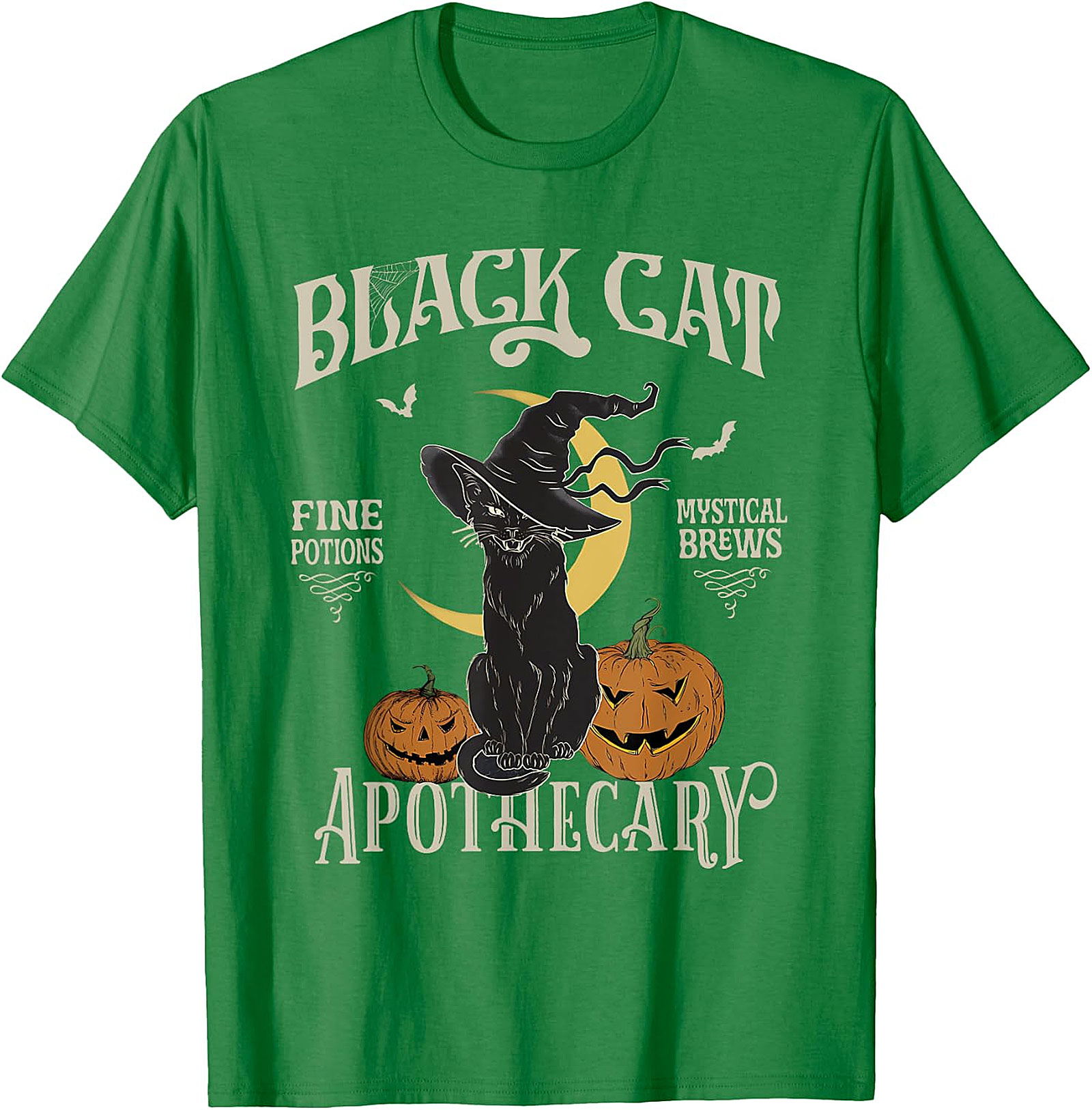 Black Cat Apothecary Vintage Witchy T-Shirt | Halloween Tee