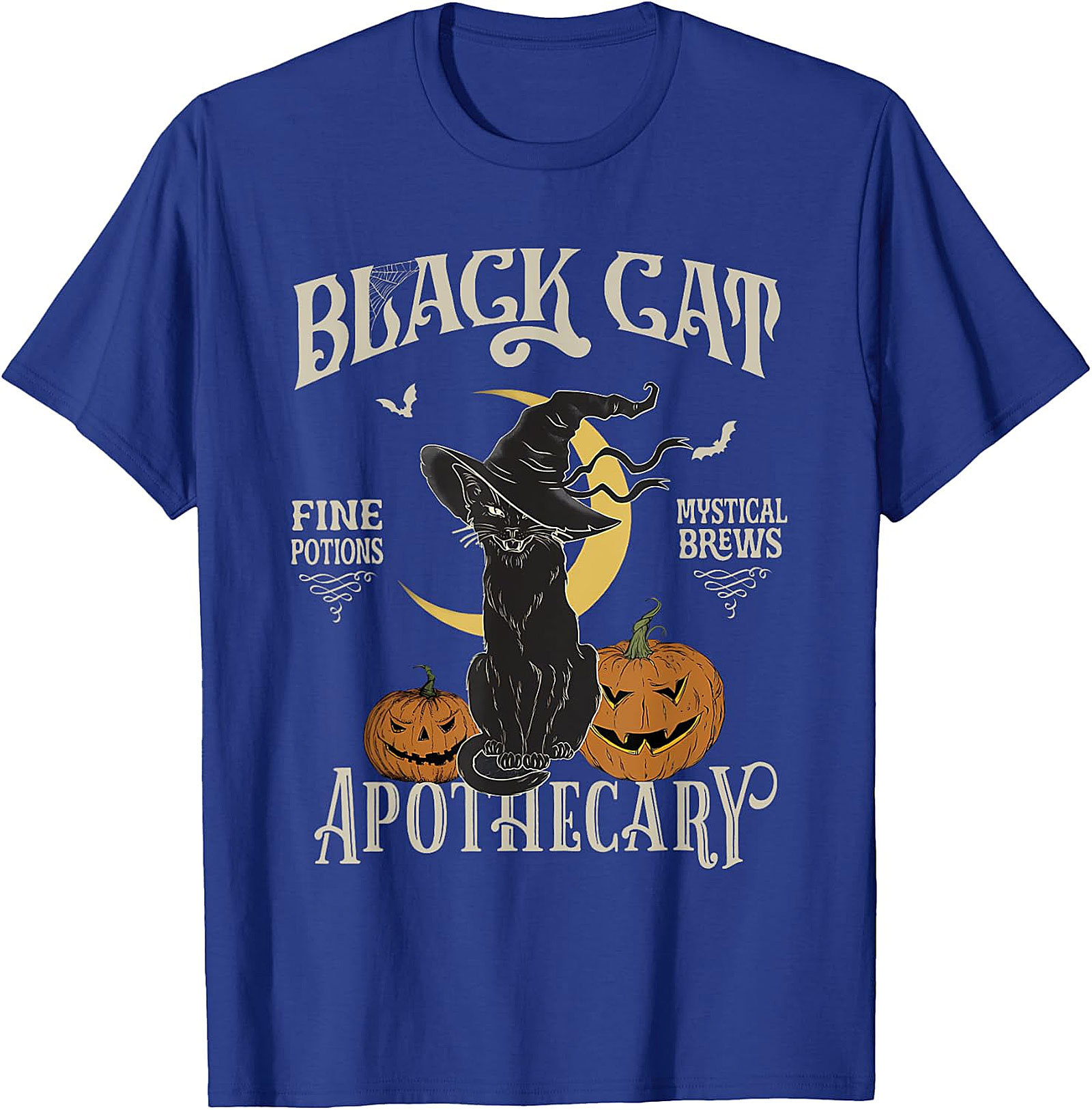 Black Cat Apothecary Vintage Witchy T-Shirt | Halloween Tee
