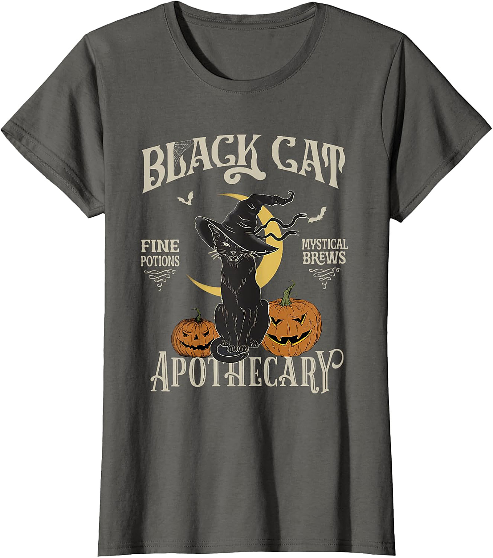 Black Cat Apothecary Vintage Witchy T-Shirt | Halloween Tee