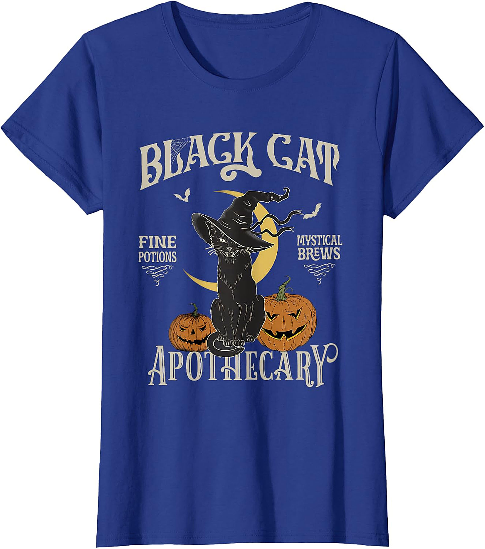 Black Cat Apothecary Vintage Witchy T-Shirt | Halloween Tee