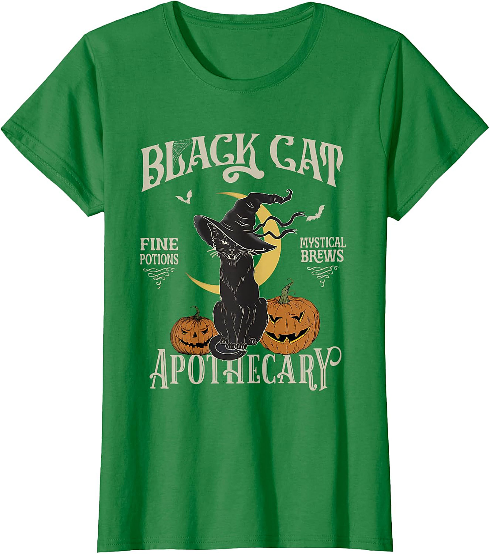 Black Cat Apothecary Vintage Witchy T-Shirt | Halloween Tee