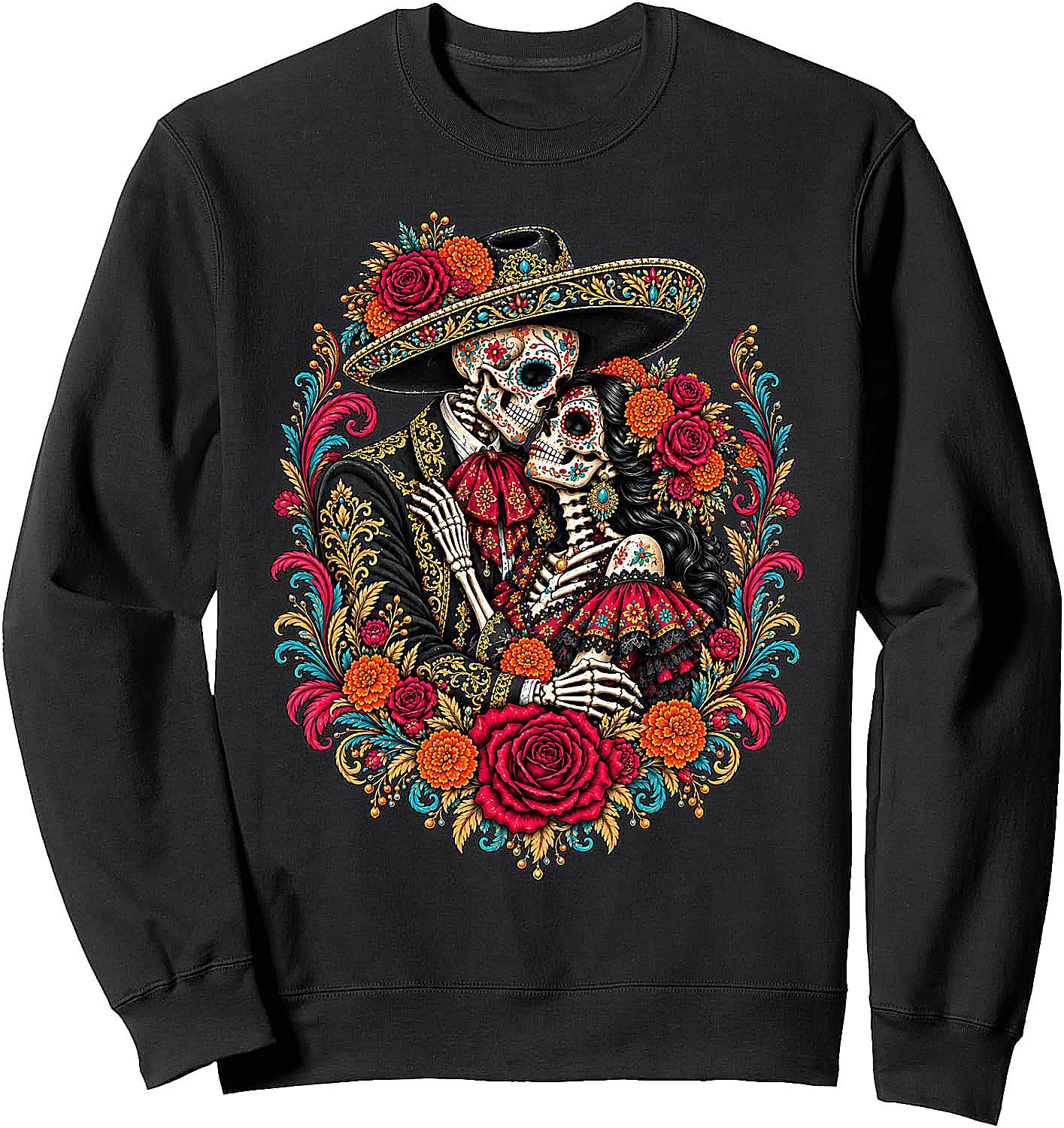Dia de los Muertos Skeleton Couple Sweatshirt Cozy & Unique