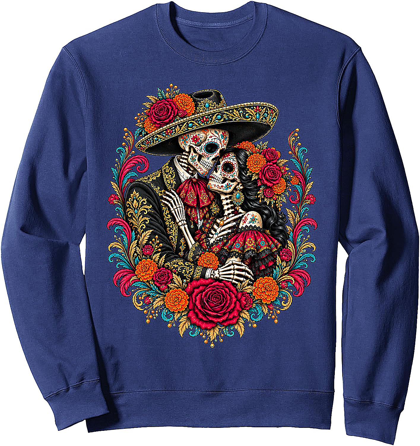 Dia de los Muertos Skeleton Couple Sweatshirt Cozy & Unique