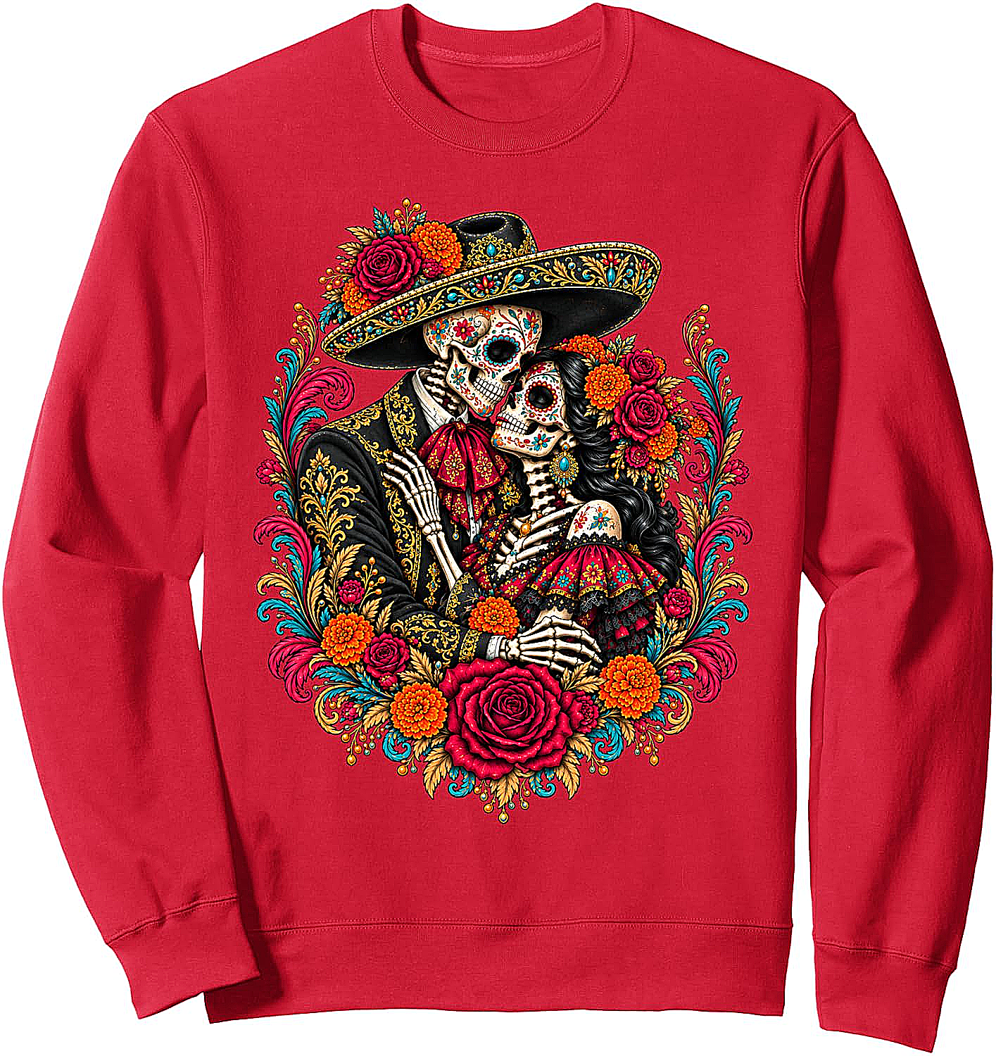 Dia de los Muertos Skeleton Couple Sweatshirt Cozy & Unique
