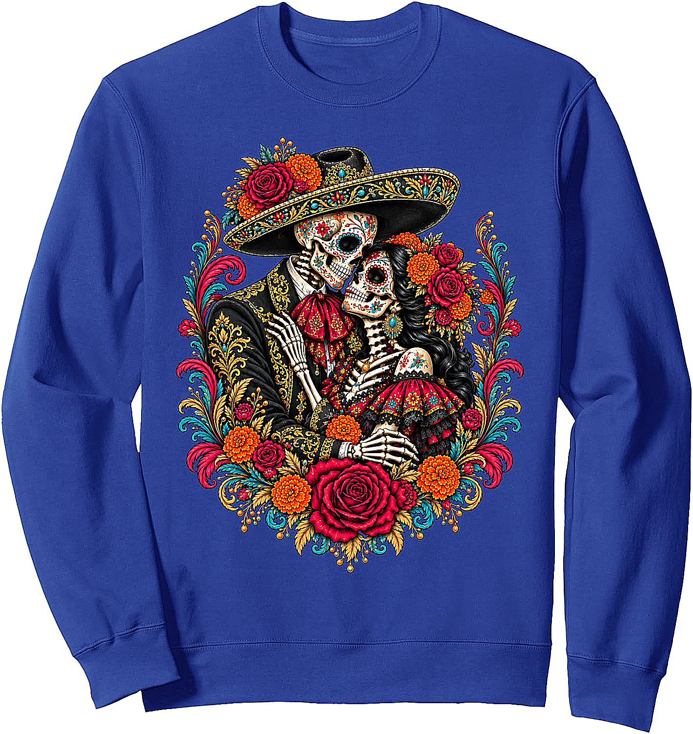 Dia de los Muertos Skeleton Couple Sweatshirt Cozy & Unique