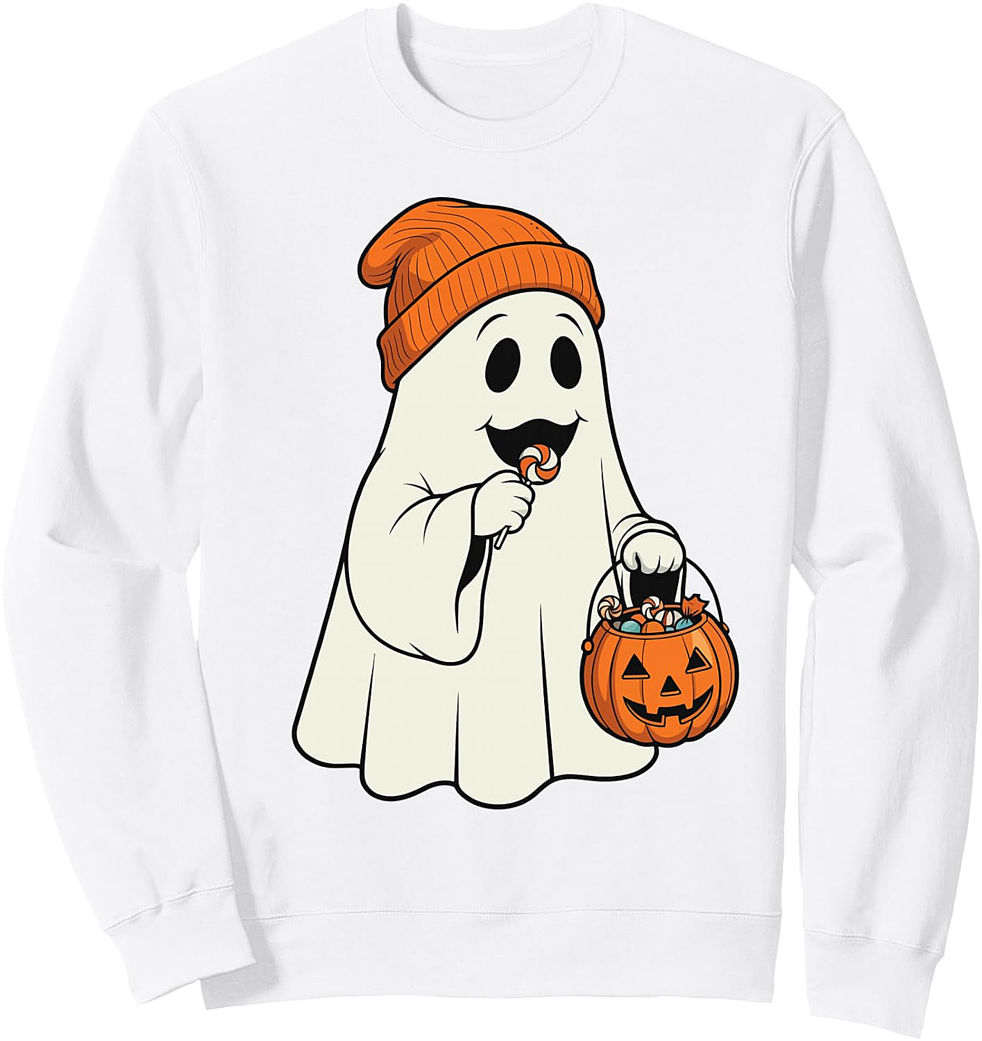 Cute Ghost Fall Pumpkin Candy Sweatshirt Unisex