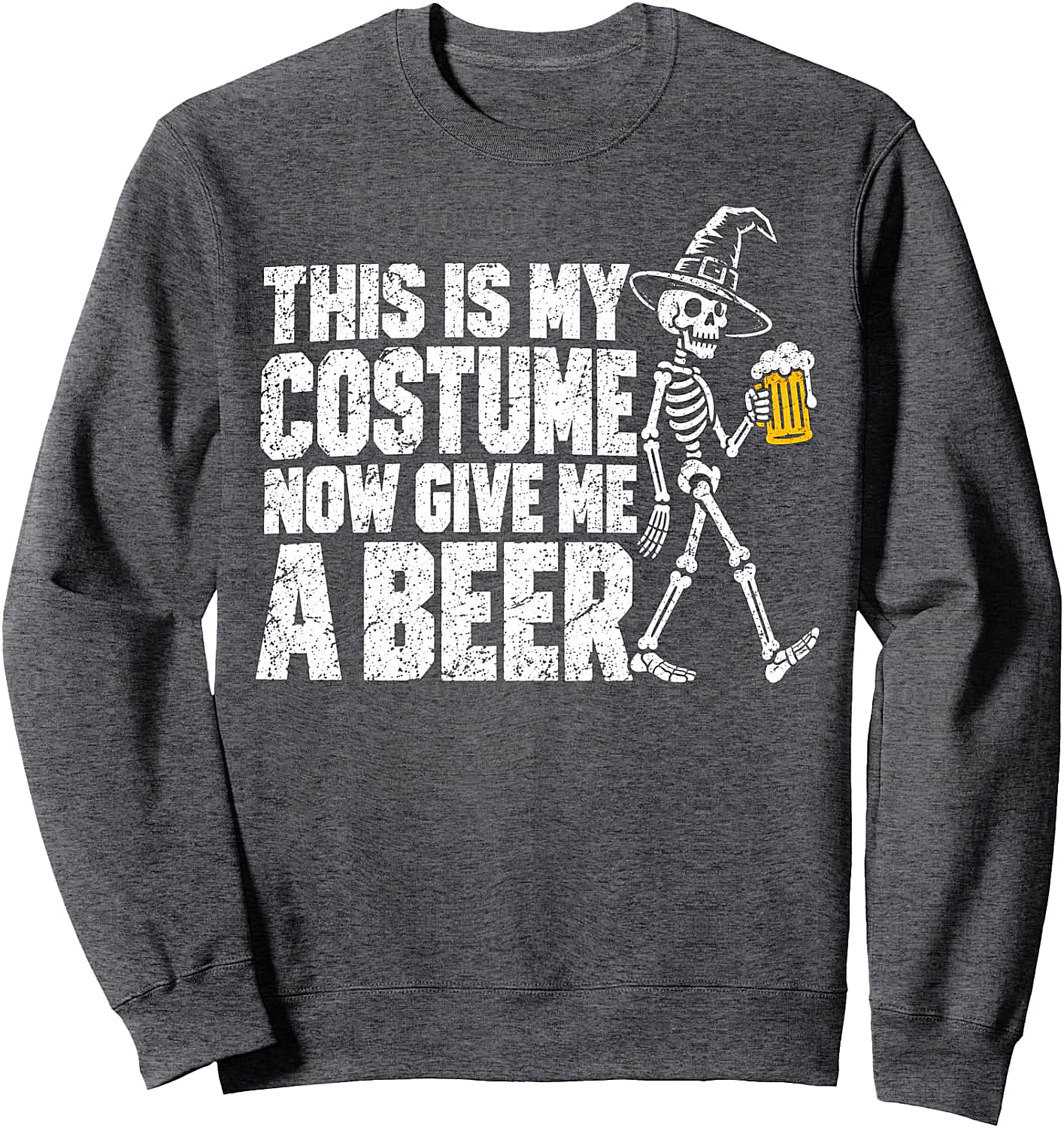Halloween Costume Beer Funny Tee Sweatshirt Skeleton