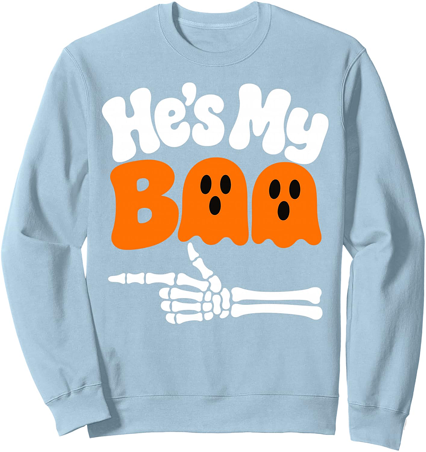 He's My Boo Halloween Couples Sweatshirt Spooky Fun