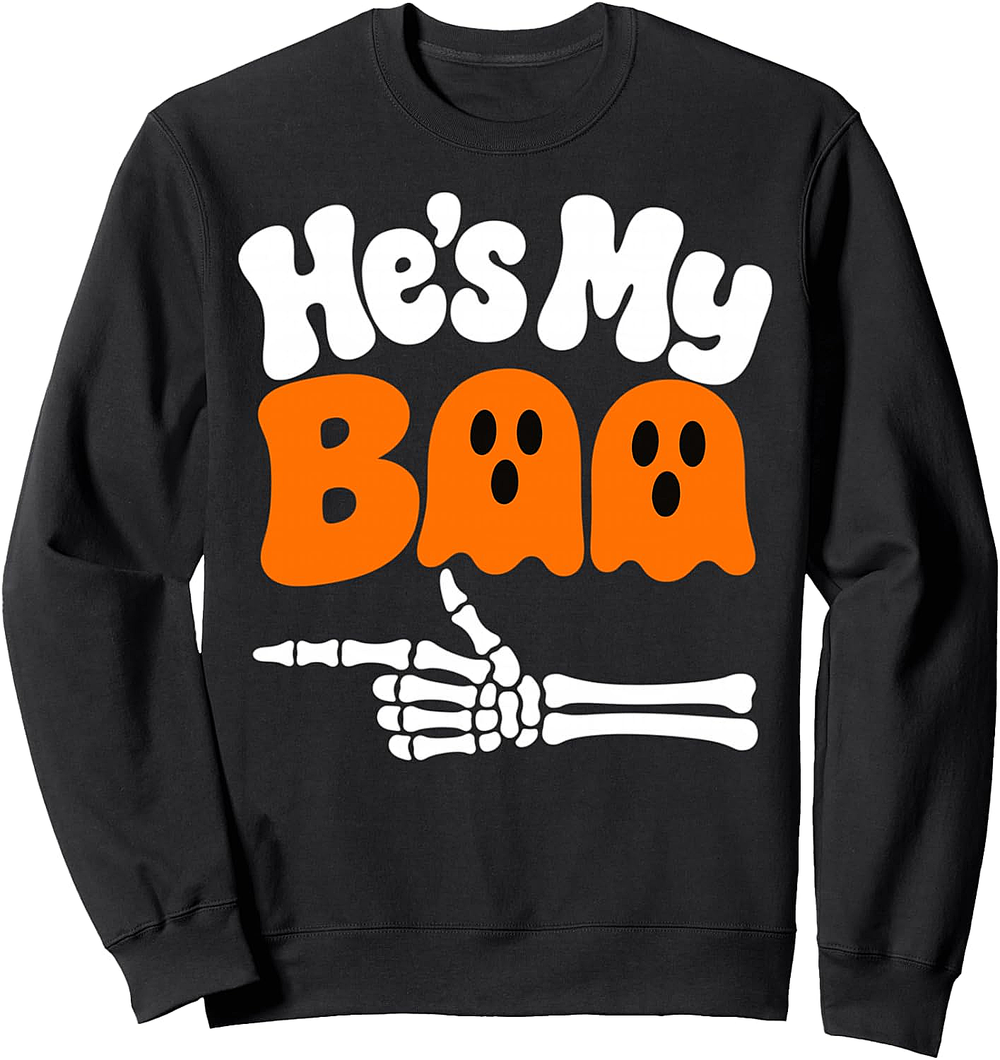 He's My Boo Halloween Couples Sweatshirt Spooky Fun