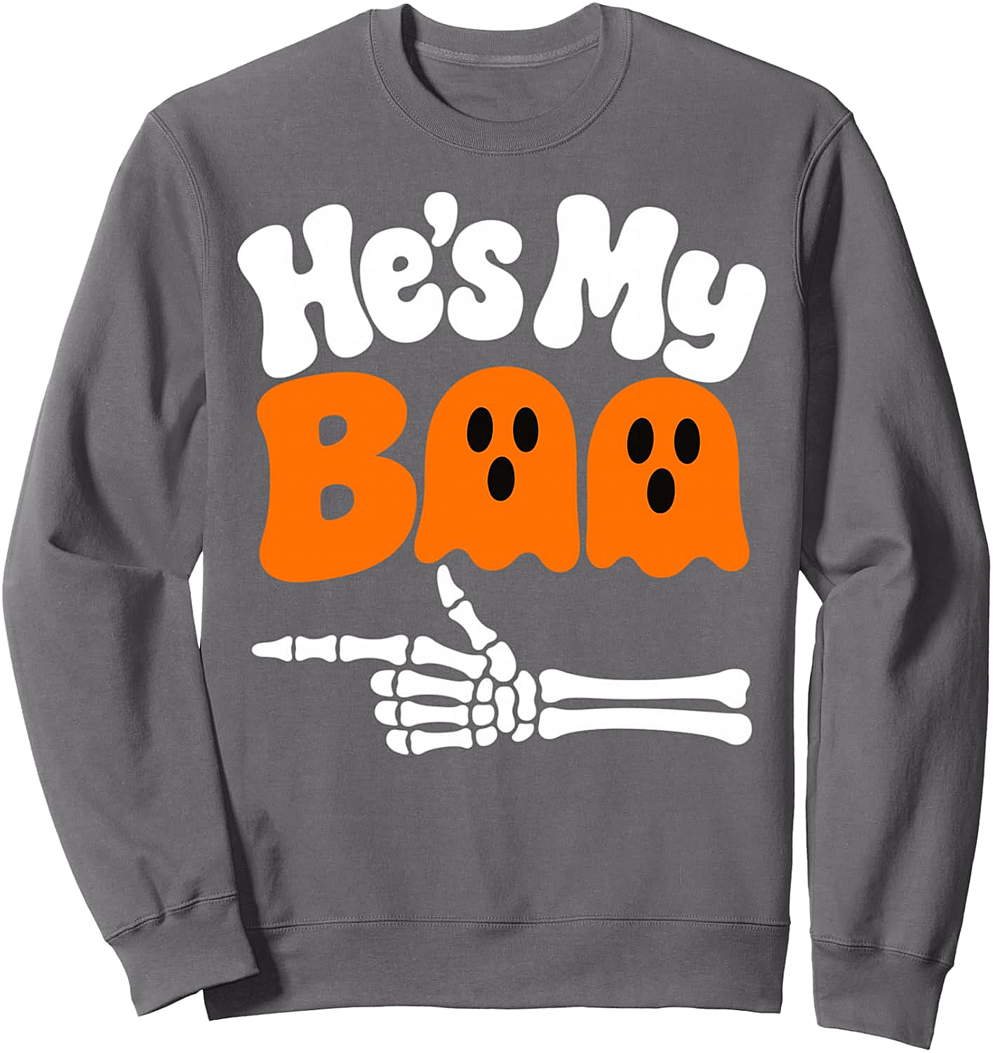 He's My Boo Halloween Couples Sweatshirt Spooky Fun