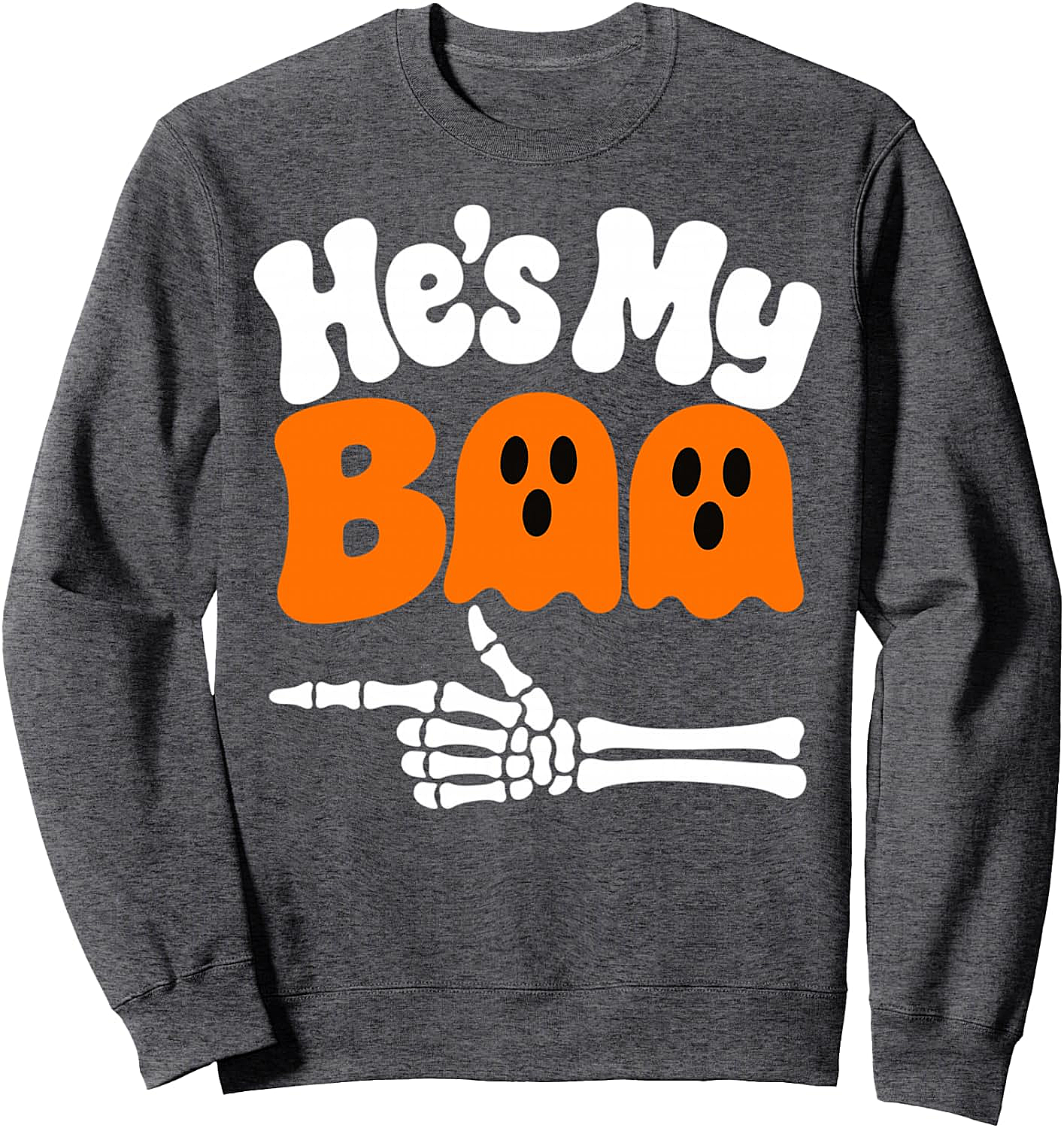 He's My Boo Halloween Couples Sweatshirt Spooky Fun
