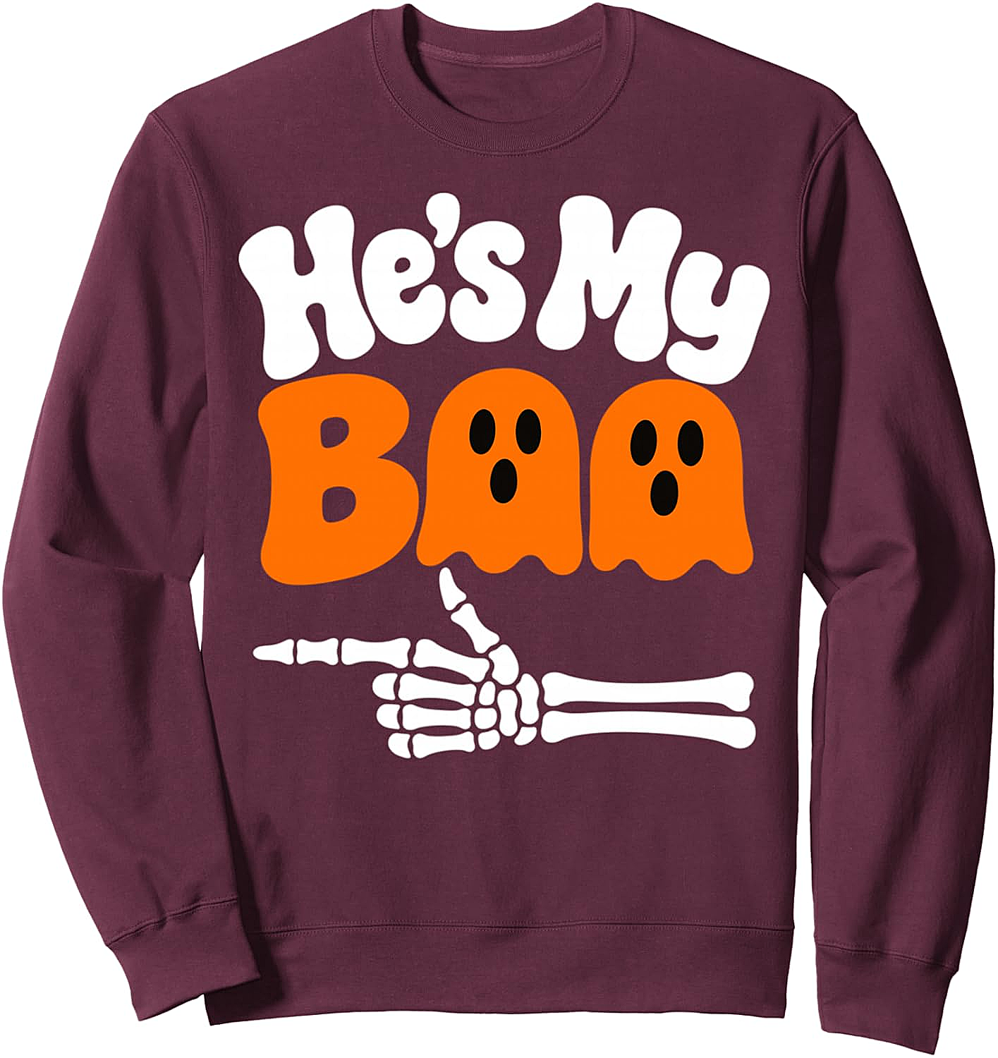 He's My Boo Halloween Couples Sweatshirt Spooky Fun