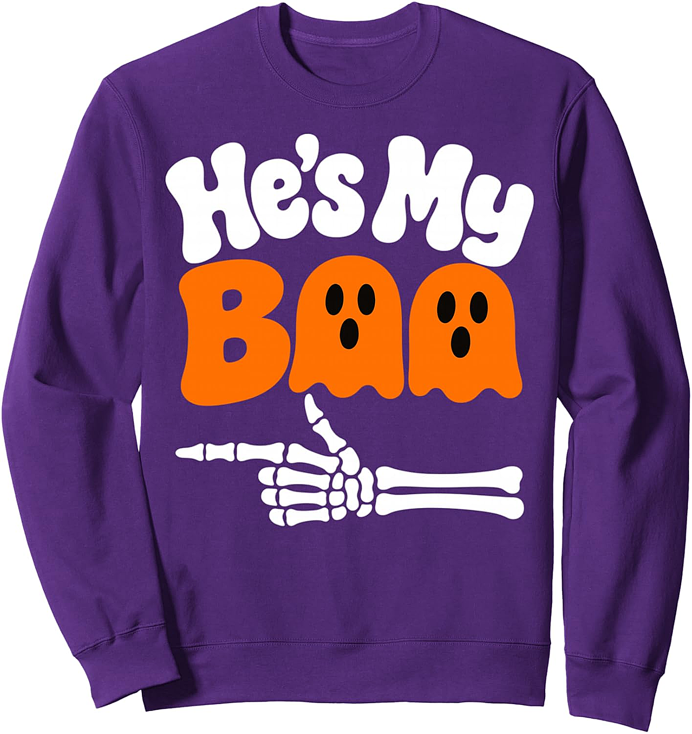 He's My Boo Halloween Couples Sweatshirt Spooky Fun