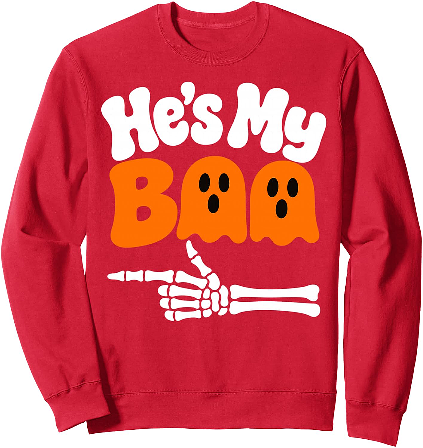 He's My Boo Halloween Couples Sweatshirt Spooky Fun