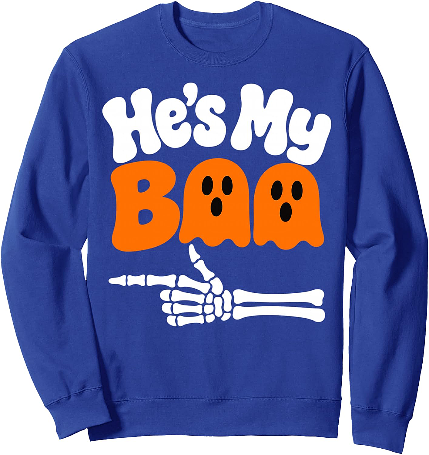 He's My Boo Halloween Couples Sweatshirt Spooky Fun