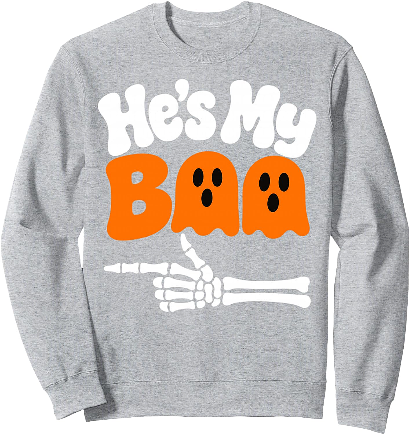 He's My Boo Halloween Couples Sweatshirt Spooky Fun