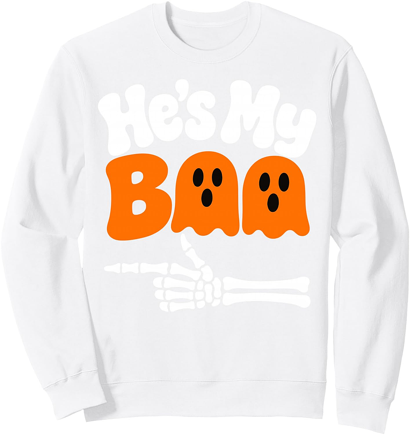 He's My Boo Halloween Couples Sweatshirt Spooky Fun