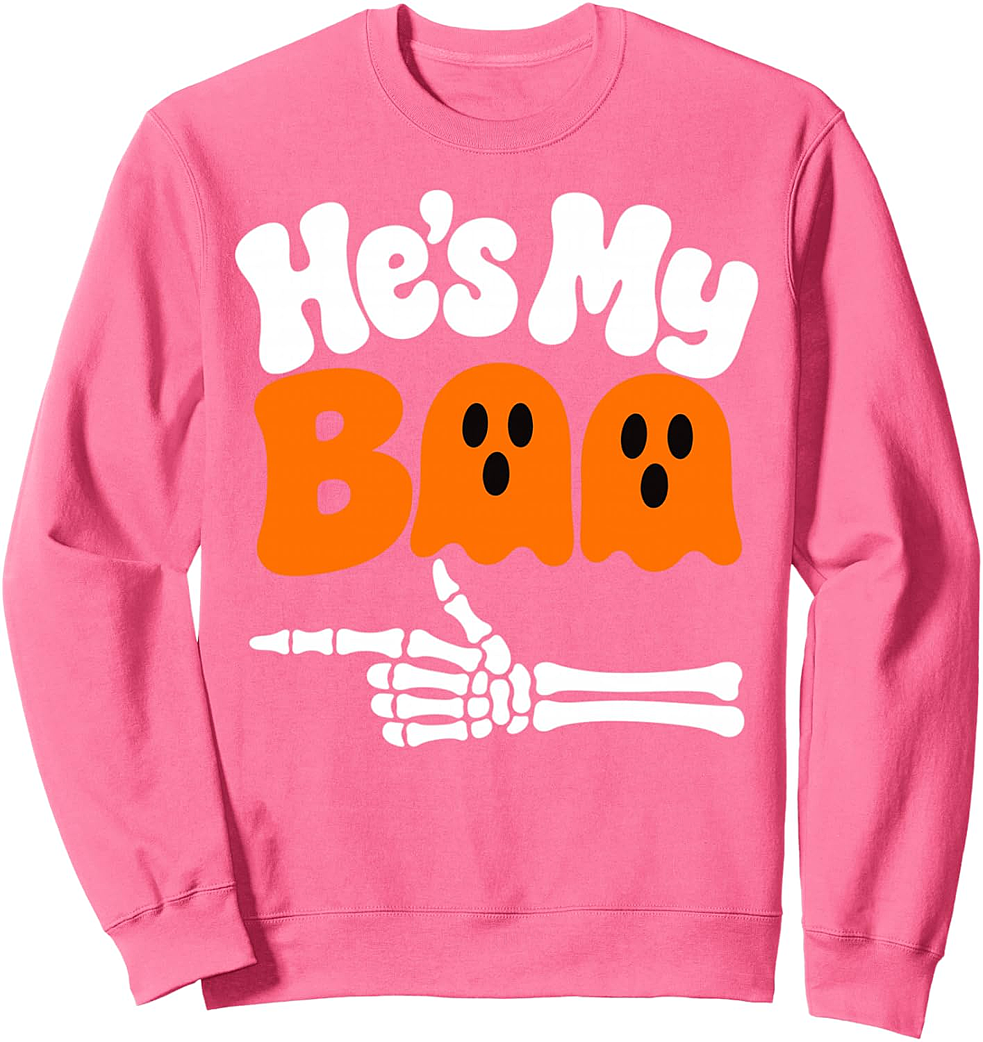 He's My Boo Halloween Couples Sweatshirt Spooky Fun