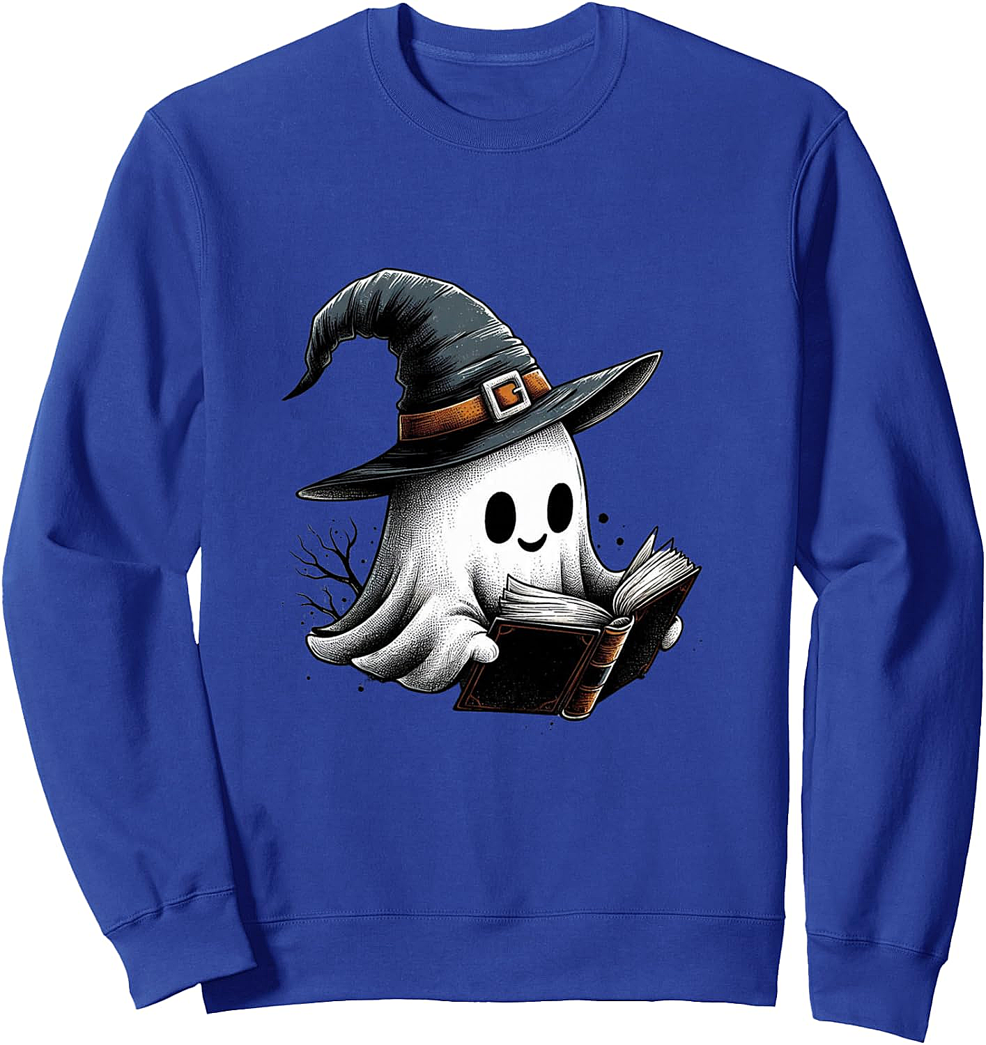 Cute Reading Ghost Witch Hat Spooky Book Lover Sweatshirt