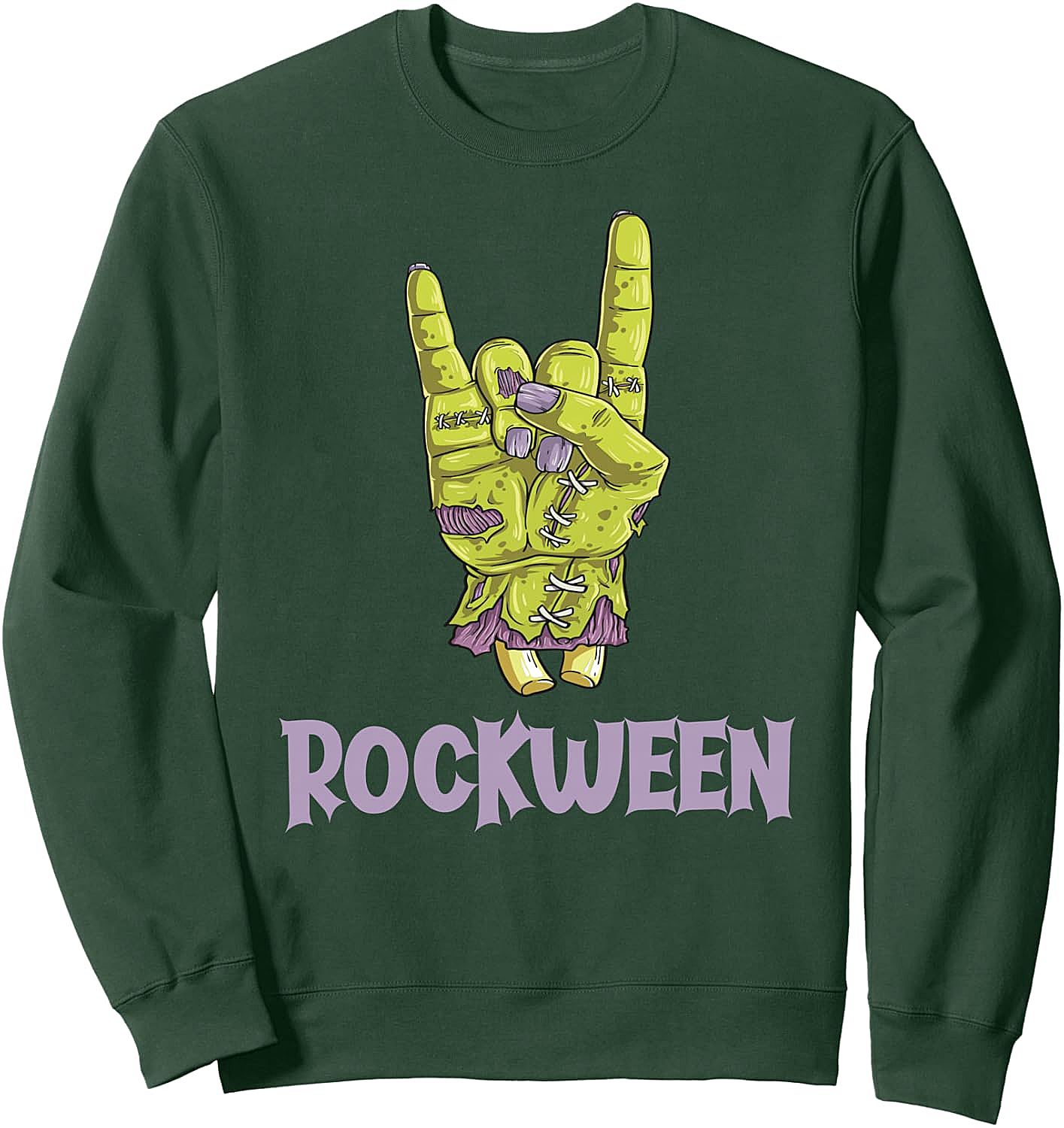 Rockween Sweatshirt Zombie Hand Horn Sign Halloween Tee