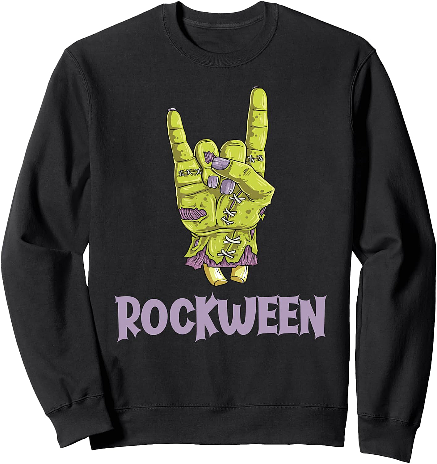 Rockween Sweatshirt Zombie Hand Horn Sign Halloween Tee