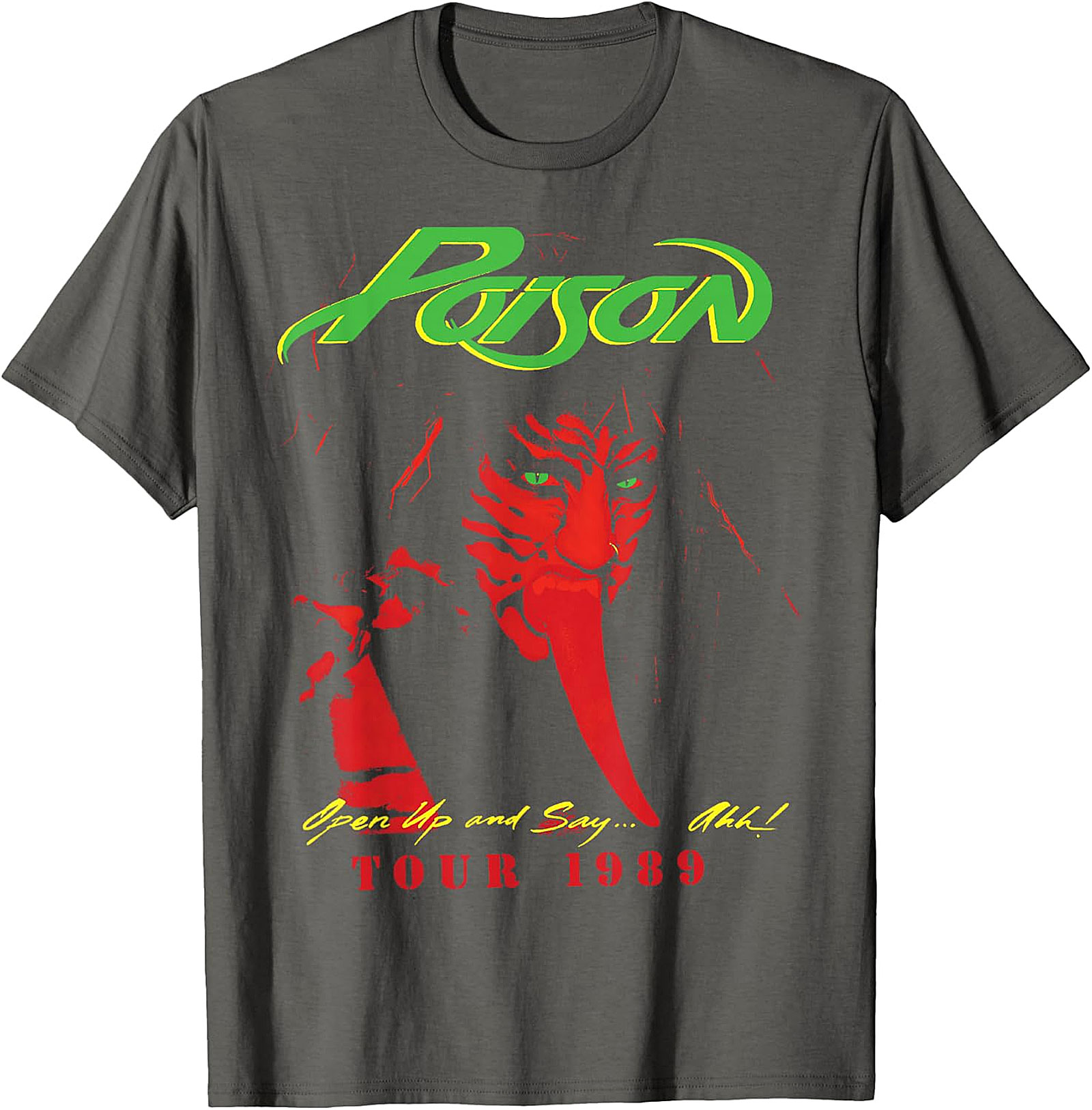 Poison "Open Up and Say... Ahh!" 1989 Tour Black T-Shirt
