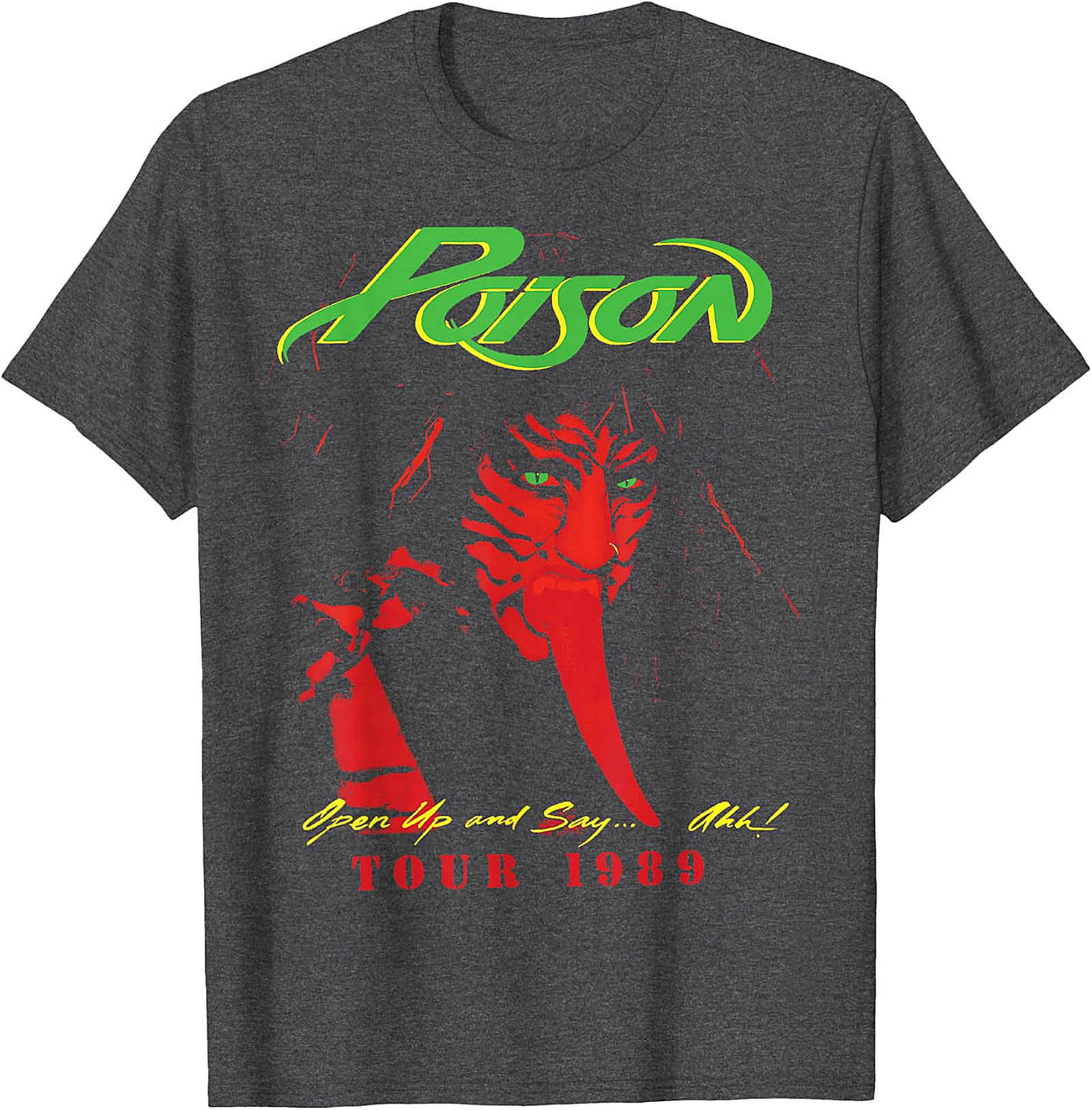 Poison "Open Up and Say... Ahh!" 1989 Tour Black T-Shirt