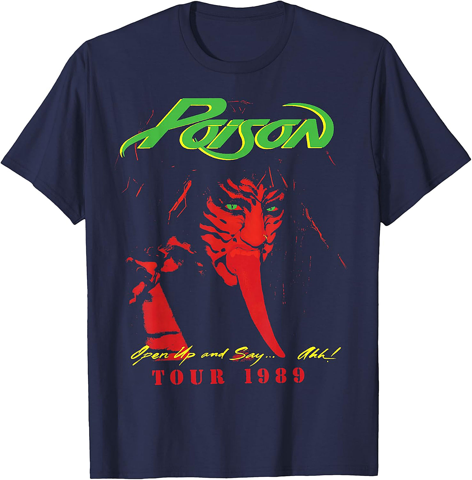 Poison "Open Up and Say... Ahh!" 1989 Tour Black T-Shirt