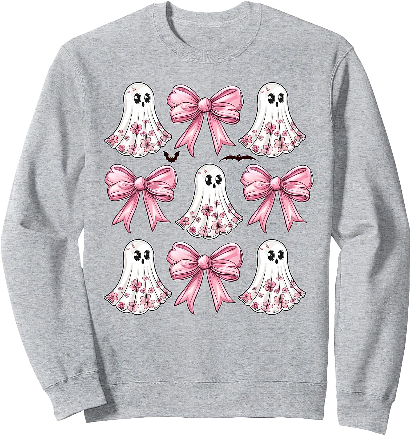 Adorable Ghosts Pink Bows Sweatshirt - Cozy & Cute