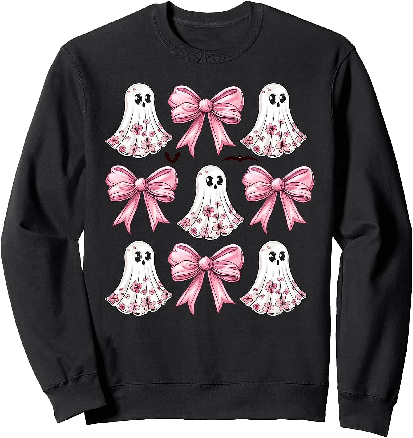 Adorable Ghosts Pink Bows Sweatshirt - Cozy & Cute