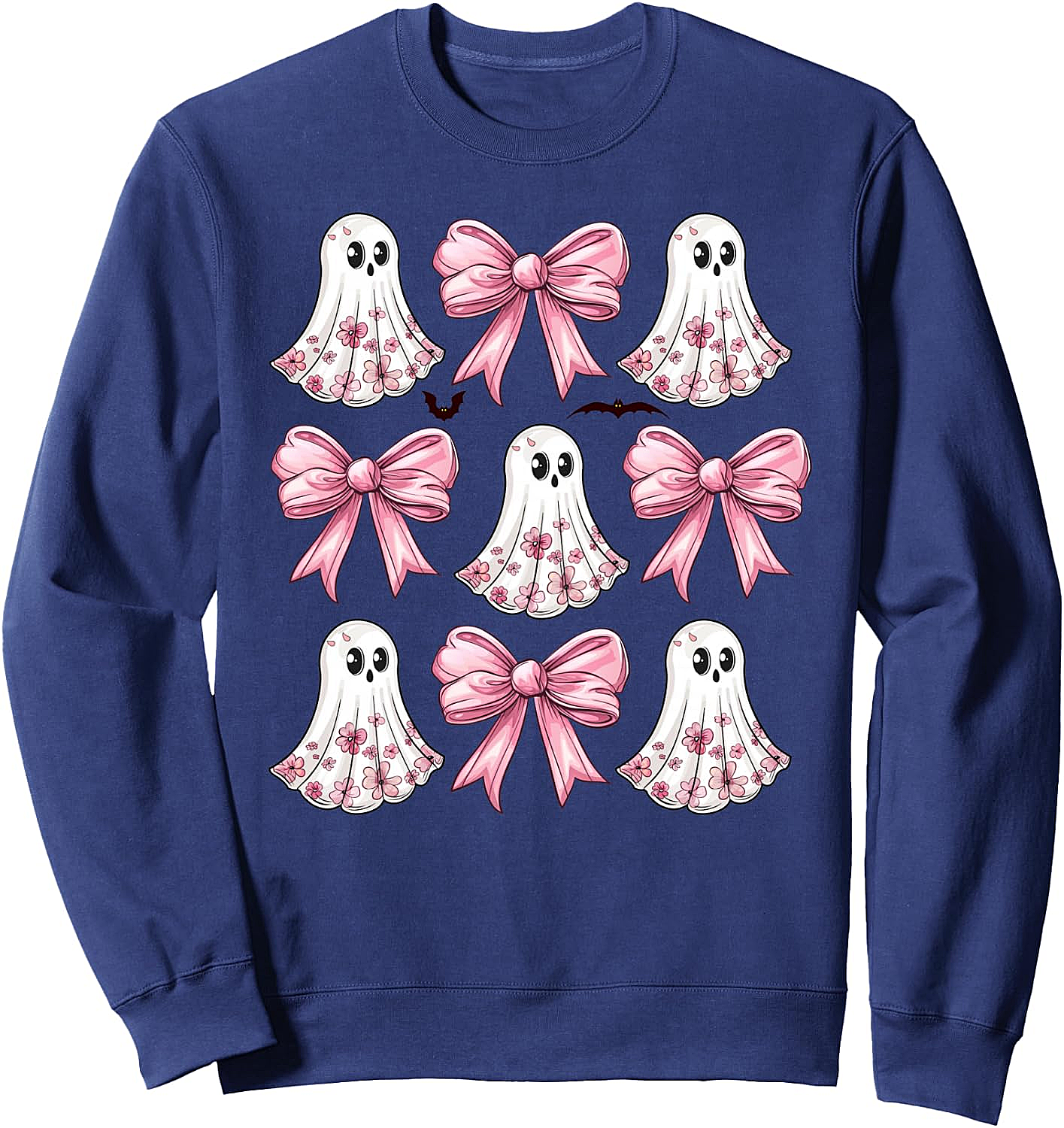 Adorable Ghosts Pink Bows Sweatshirt - Cozy & Cute