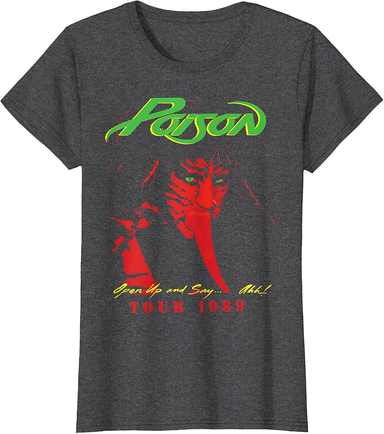 Poison "Open Up and Say... Ahh!" 1989 Tour Black T-Shirt