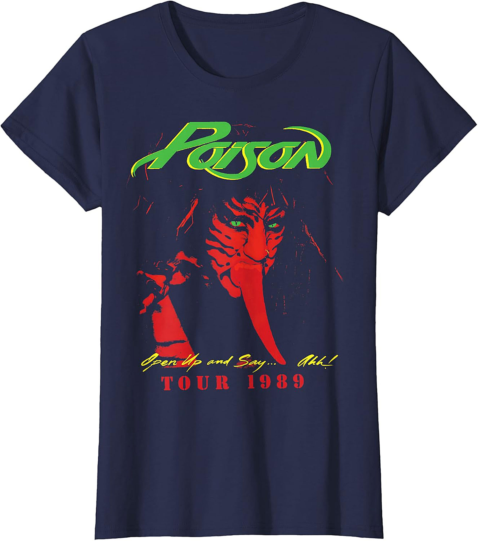 Poison "Open Up and Say... Ahh!" 1989 Tour Black T-Shirt